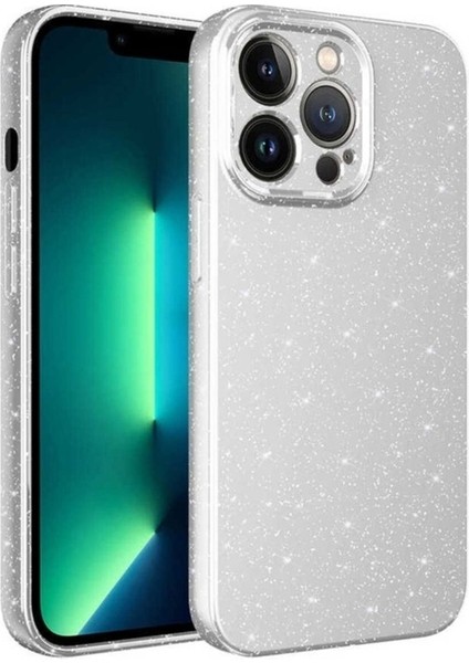 Apple iPhone 12 Pro Max Uyumlu Kılıf Kamera Korumalı Simli Lüks Zore Koton Kapak, Beyaz