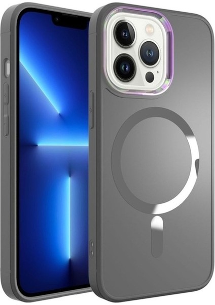 Apple iPhone 12 Pro Max Uyumlu Kılıf Magsafe Wireless Şarj Özellikli Zore Stil Kapak, Siyah