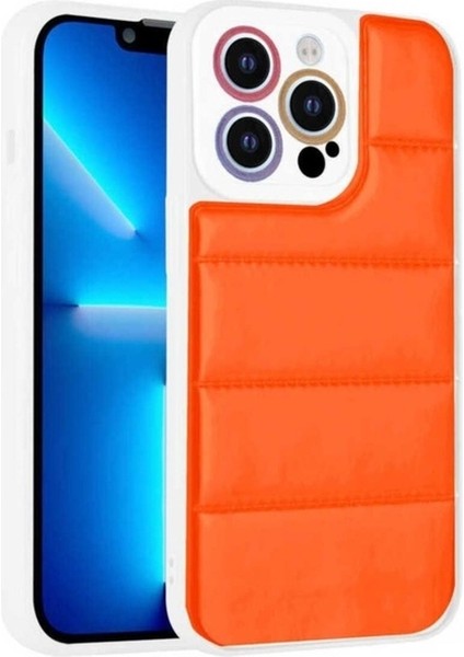 Apple iPhone 12 Pro Max Uyumlu Kılıf Kamera Korumalı Airbagli Renkli Zore Seksek Kapak, Turuncu