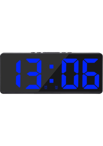 06 Ses Kontrolü Dijital Alarm Saati Sıcaklık Erteleme Gece Modu LED Saatler Izle Masaüstü Masa Saati 12/24H Rahatsız Etmeyi Önleme Işlevi (Yurt Dışından)