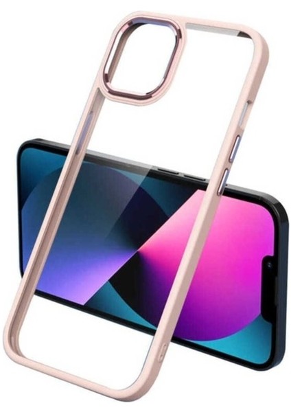 Apple iPhone 12 Pro Max Uyumlu Kılıf Zore Krom Kapak, Pembe Açık