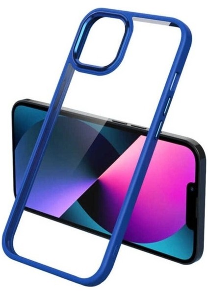 Apple iPhone 12 Pro Max Uyumlu Kılıf Zore Krom Kapak, Lacivert