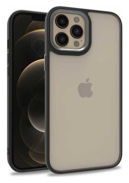 Apple iPhone 12 Pro Max Uyumlu Kılıf Zore Flora Kapak, Siyah