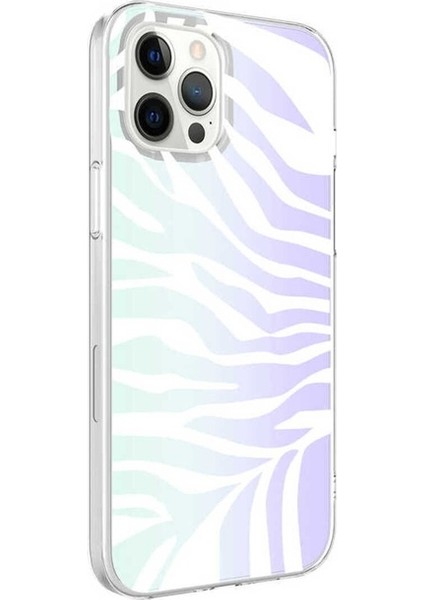 Apple iPhone 12 Pro Max Uyumlu Kılıf Zore M-Blue Desenli Kapak, Zebra No1