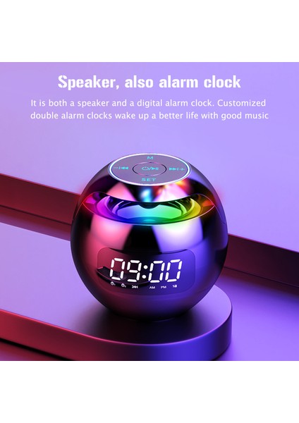 Siyah LED Dijital Akıllı Çalar Saat Kablosuz Bt Hoparlör Taşınabilir LED Ekran Rgb Renkli Dijital Çalar Saat Yatak Odası Dekorasyonu (Yurt Dışından) fiyatları