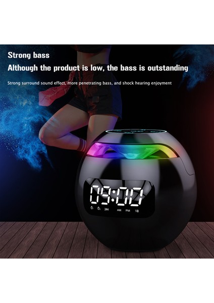 Siyah LED Dijital Akıllı Çalar Saat Kablosuz Bt Hoparlör Taşınabilir LED Ekran Rgb Renkli Dijital Çalar Saat Yatak Odası Dekorasyonu (Yurt Dışından) modelleri