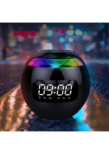 Siyah LED Dijital Akıllı Çalar Saat Kablosuz Bt Hoparlör Taşınabilir LED Ekran Rgb Renkli Dijital Çalar Saat Yatak Odası Dekorasyonu (Yurt Dışından) indirimleri