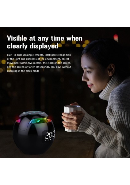 Pembe Küresel Masa Çalar Saati 2000MAH LED Ekran Dijital Saat Bluetooth Uyumlu 5.0 Hoparlör Tf Kart Fm Radyo Doğum Günü Partisi Için (Yurt Dışından) modelleri