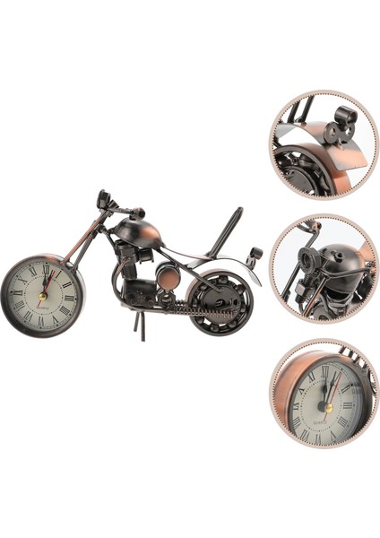Kahve 220X3X12 cm Saat Motosiklet Alarmı Metal Model Masası Demir Heykel Çocuk Masa Raf Başucu Dekor Ev Yenilik Motosiklet Dekoratif Retro (Yurt Dışından) fiyatları