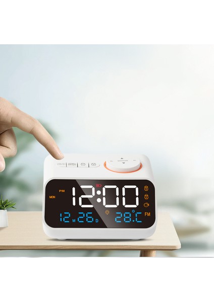 Beyaz LED Dijital Çalar Saat Fm Radyo Karartma Erteleme Fonksiyonu ile Şarj Edilebilir Sıcaklık Nem Ölçer (Yurt Dışından) modelleri
