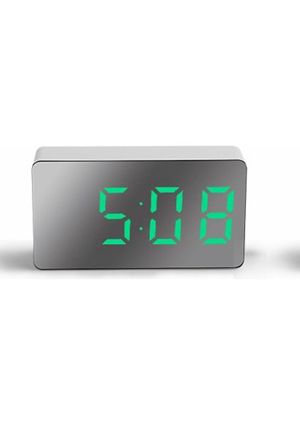 Beyaz Yeşil Işık Hediyeler Alarm Ev Çocuk Ekran Işığı Erteleme Dijital Çok Fonksiyonlu Masaüstü Komodin Ayna Zaman Masa Dekoru Saat LED (Yurt Dışından)
