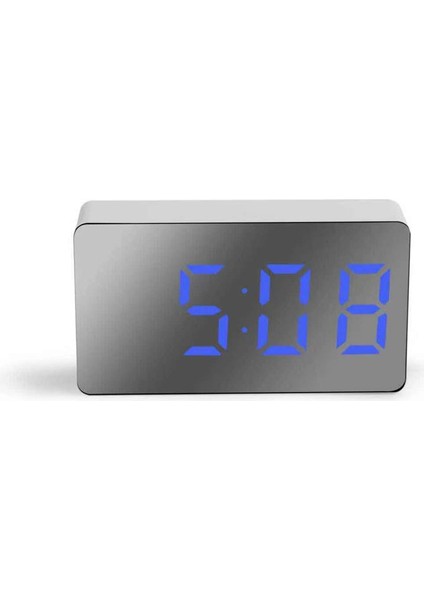 Beyaz Yeşil Işık Hediyeler Alarm Ev Çocuk Ekran Işığı Erteleme Dijital Çok Fonksiyonlu Masaüstü Komodin Ayna Zaman Masa Dekoru Saat LED (Yurt Dışından)