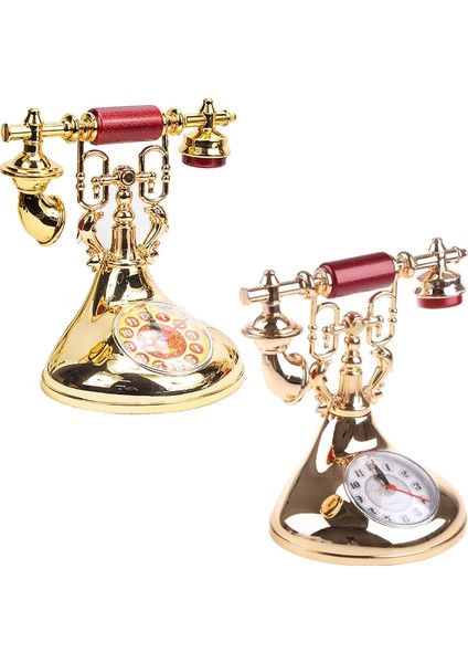 Altın Retro Telefon Modeli Çalar Saat Yaratıcı Zaman Tutucu Masaüstü Süsleme Ev Çocuk Odası Başucu Masa Dekorasyon (Yurt Dışından) modelleri