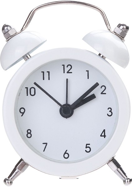 Beyaz Wh Ikiz Çan Çalar Saat Yüksek Sesli Alarm Ağır Uyuyanlar Için Harika Şık Pille Çalışan Yatak Odası ve Ev Dekorasyonu Için (Yurt Dışından)