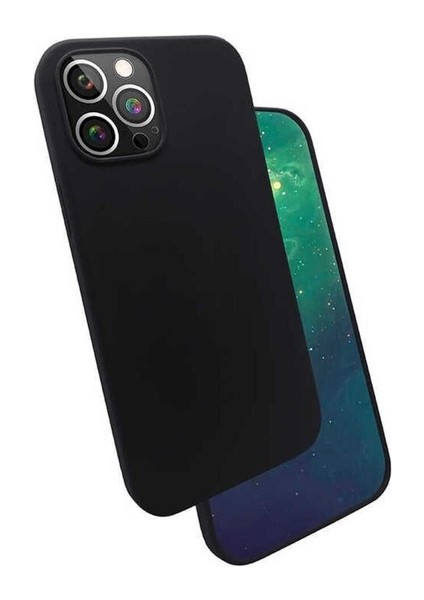 Apple iPhone 12 Pro Max Uyumlu Kılıf Zore Silk Silikon, Siyah