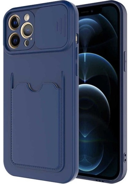 Apple iPhone 12 Pro Max Uyumlu Kılıf Zore Kartix Kapak, Lacivert