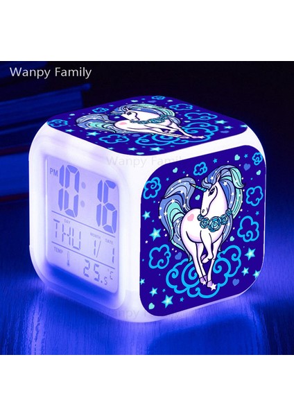Açık Sarı Unicorn Çalar Saat LED Büyük Ekran Dijital Saat Çocuklara Hediye Masaüstü 7 Renk Parlayan Çok Fonksiyonlu Çalar Saat (Yurt Dışından) fırsatları
