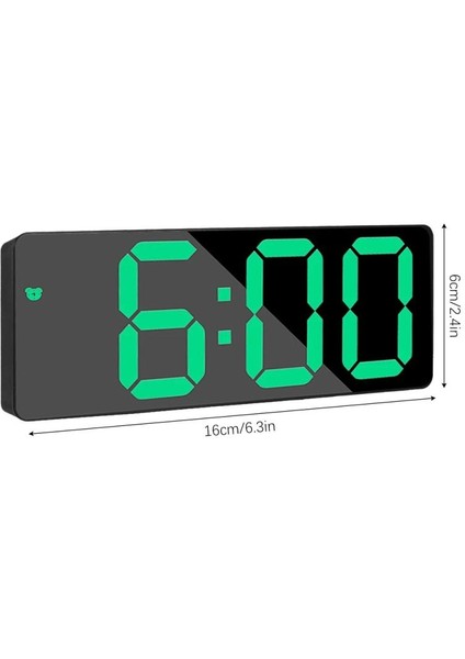 Açık Yeşil Çok Fonksiyonlu Dijital Çalar Saat Ayna LED Gece Işıkları Dijital Alarm Erteleme Ekran Zaman Tablosu Masaüstü Saat Lambası Ev Dekor (Yurt Dışından)