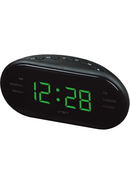 Yeşil LED Çalar Saat Radyo Dijital Am/fm Radyo Kırmızı Ab Fişi Büyük LED Ekran Dijital Radyo Çalar Saatyatak Odası, Yatak Başı, Çalışma Masası (Yurt Dışından)