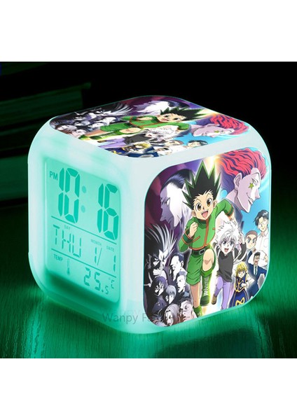 Beyaz Trend Japon Anime Hunter x Hunter Çalar Saat Renkli Aydınlatmalı Çok Işlevli Dijital Çalar Saat Çocuk Doğum Günü Hediyeleri (Yurt Dışından)