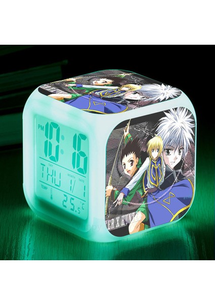 Beyaz Trend Japon Anime Hunter x Hunter Çalar Saat Renkli Aydınlatmalı Çok Işlevli Dijital Çalar Saat Çocuk Doğum Günü Hediyeleri (Yurt Dışından)