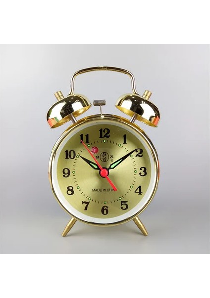 Mekanik 15X10 cm Retro Mekanik Çalar Saat Metal Altın Masa Saati Yaratıcı Yatak Odası Başucu Masaüstü Çalar Saat Saatler Tavuk Peck Pirinç Hediye (Yurt Dışından)