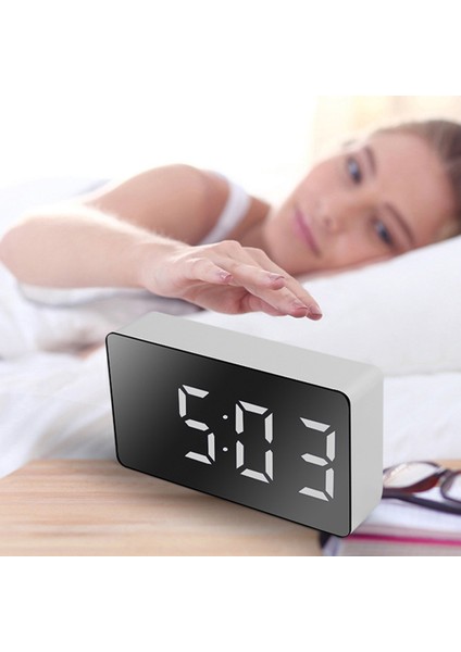 Mavi LED Dijital Ayna Çalar Saat Mini Saat Çok Fonksiyonlu Erteleme Ekran Zaman Gece LCD Işık Gece Modu Masaüstü Masa Saati (Yurt Dışından) indirimleri