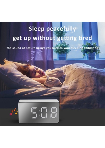 Kırmızı LED Dijital Aynalı Alarm Saati Mini Saat Çok Işlevli Erteleme Ekranı Zaman Gece LCD Işık Gece Modu Masaüstü Masa Saati (Yurt Dışından) modelleri