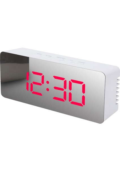 Kırmızı Işık Dijital Alarm Yüzeyi Miroir Açısı Ayarlanabilir Hafıza Fonksiyonu Radyo Projektör Saati Iç Mekan Termometre Saatleri Beyaz Işık (Yurt Dışından)