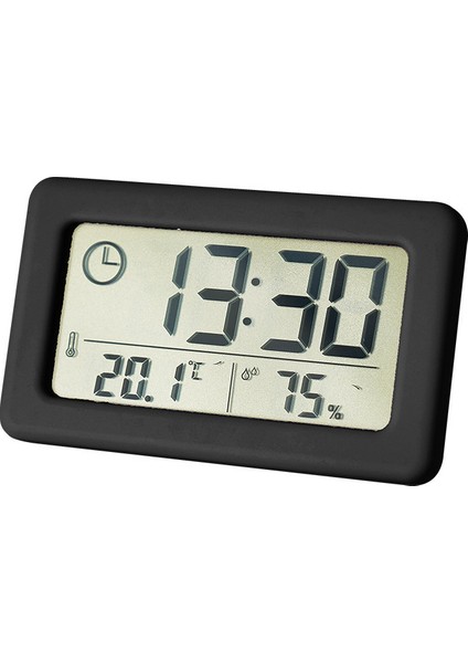 Siyah Dijital Çalar Saat Masaüstü Sıcaklık LCD Dijital Termometre Masaüstü Higrometre Ev Için Pille Çalışan Zaman Tarih Takvimi (Yurt Dışından)