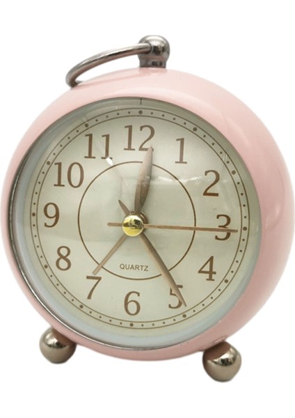 D Vintage Çalar Saat 11*11*7 cm Metal 3.5 Inç Masa Saati Asılı Halka Başucu Çalar Saat Basit Stil Gece Işığı ile Sessiz (Yurt Dışından)