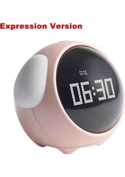 Pinkemoticon Saat Kontrolü Gece Çocuk Ifadesi Ses Dijital Karikatür Işık Başucu Alarmı Erteleme (Yurt Dışından)