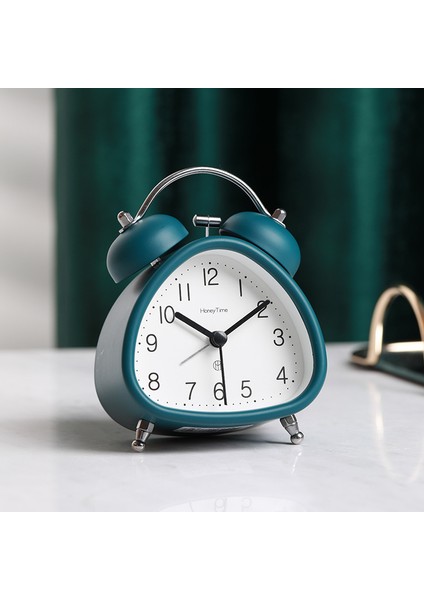 Donanma 1 Adet Ev Başucu Zili 3 "metal Zil Çalar Saat Dilsiz Süpürme Ikinci Gece Lambası Saati (Yurt Dışından)