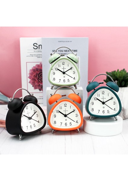 Donanma 1 Adet Ev Başucu Zili 3 "metal Zil Çalar Saat Dilsiz Süpürme Ikinci Gece Lambası Saati (Yurt Dışından)