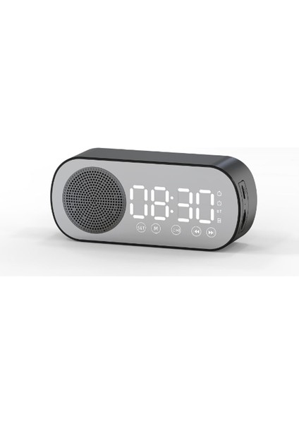 Siyah Yeni Kablosuz Bluetooth Hoparlör Saataynalı Çalar Saat Çift Alarm Desteği Tf Kart Fm Radyo Soundbar Hifi Müzik Kutusu Soundbar (Yurt Dışından)