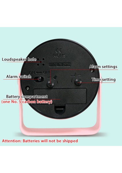 Açık Mavi 3.9 "pil Kumandalı Antika Retro Analog Çalar Saat Küçük Sessiz Başucu Masa Saati 360 Dönen Geçmeyen Saat (Yurt Dışından)