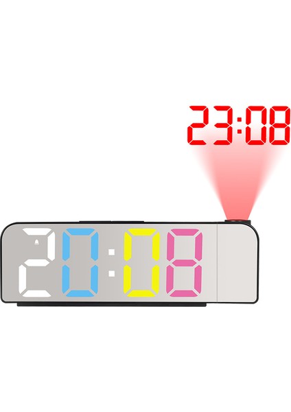 Renk C K83 Projeksiyon Çalar Saat LED Dijital Masa Saatleri USB Uyandırma Saati 180 Zaman Projeksiyon Erteleme Masa Saati (Yurt Dışından)