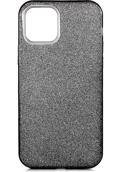 Apple iPhone 12 Pro Max Uyumlu Kılıf Zore Shining Silikon, Siyah
