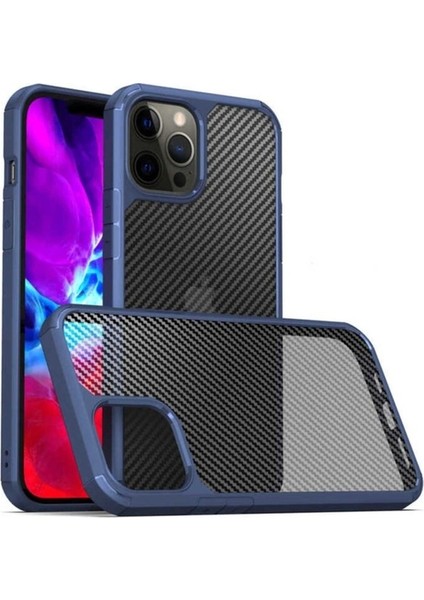 Apple iPhone 12 Pro Max Uyumlu Kılıf Zore Inoks Kapak, Mavi
