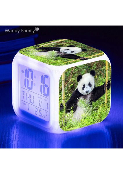 Derin Mavi Çok Şirin Panda LED Çalar Saat Çocuk Odası Dokunmatik Uyanma Zamanlayıcısı Öğrenci Odası Ruh Haliyle Taşınabilir Masa Saatiışık (Yurt Dışından) indirimleri