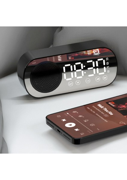 Siyah Yeni Kablosuz Bluetooth Hoparlör Saataynalı Çalar Saat Çift Alarm Desteği Tf Kart Fm Radyo Soundbar Hifi Müzik Kutusu Soundbar (Yurt Dışından) fırsatları