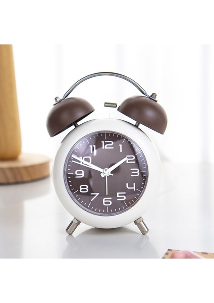 Kahverengi Zil Alarm Clo Güçlü Uyanma Alarm Saati Minimalist Yaratıcı Öğrenci Çocuklar Mekanik Metal Zil Sessiz Gece Lambası Yatak Odası Masaüstü Saati (Yurt Dışından)