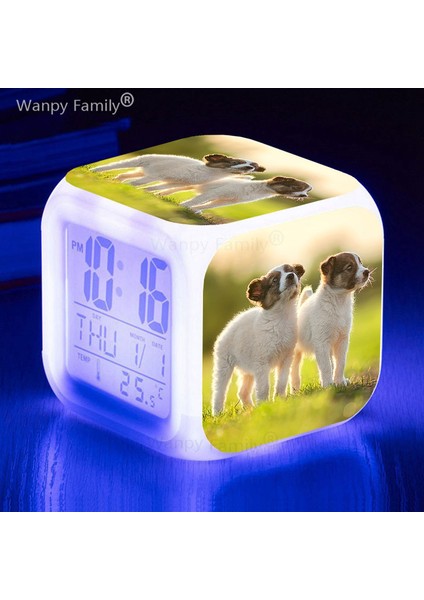Bordo Labrador Retriever 7 Renk Değiştiren LED Çalar Saat Çocuk Odası Uyanma Zamanlayıcısı Taşınabilir Masa Saati Evcil Köpek Çocuk Oyuncakları Hediyeler (Yurt Dışından)