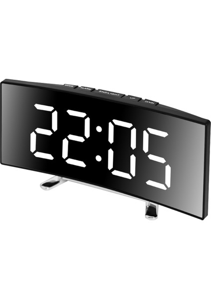 Beyaz Yaratıcı Ayna LED Dijital Saat Erteleme Gece Modu Masa Çalar Saat USB Şarj/pil ile Çalışan Dilsiz Ev Ofis Yurdu Için (Yurt Dışından)