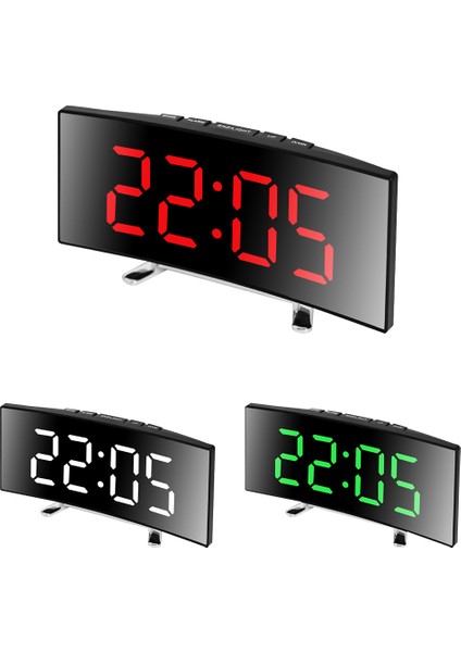 Beyaz Yaratıcı Ayna LED Dijital Saat Erteleme Gece Modu Masa Çalar Saat USB Şarj/pil ile Çalışan Dilsiz Ev Ofis Yurdu Için (Yurt Dışından)