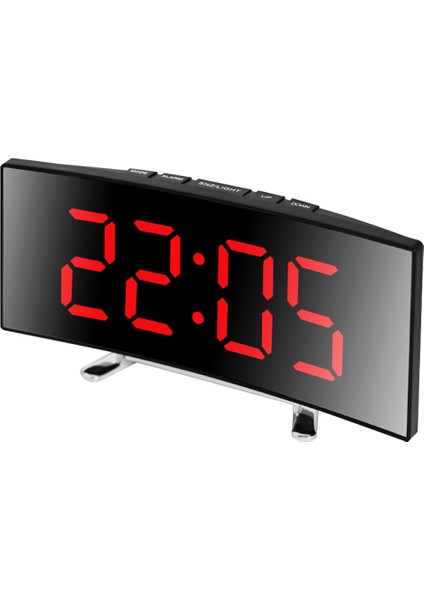 Beyaz Yaratıcı Ayna LED Dijital Saat Erteleme Gece Modu Masa Çalar Saat USB Şarj/pil ile Çalışan Dilsiz Ev Ofis Yurdu Için (Yurt Dışından)