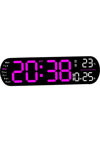 Gül Kırmızı Dijital Alarmlı Saat Saat Dst 10 Seviye Parlaklık Ayarı Sınıf Oturma Odası Başucu Yatak Odası Ofis Için Sıcaklık Göstergesi ile (Yurt Dışından)