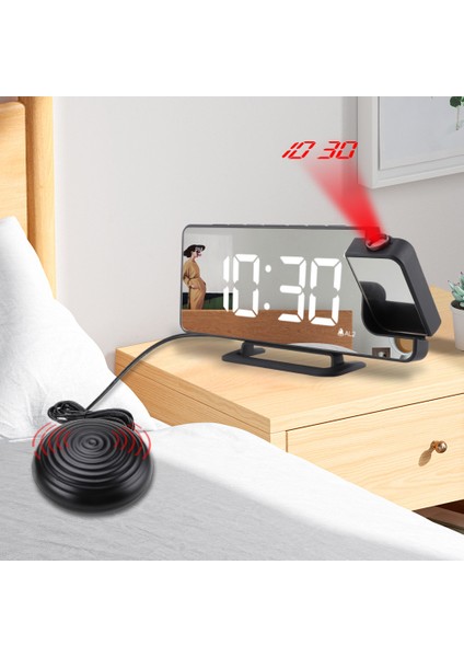 Tip B Dijital Projeksiyon Çalar Saat Sessiz LED Masa Saati Tavan Projeksiyonlu Radyo Fm Otomatik Kısıcı Ağır Uyuyan Çocuklar Yaşlılar Için (Yurt Dışından)