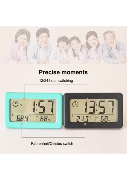 Kırmızı Çalar Saat Sıcaklık LCD Termometre Higrometre Yatak Odası Pille Çalışan Duvar Saati Tarih Takvim Ofis (Yurt Dışından) fırsatları