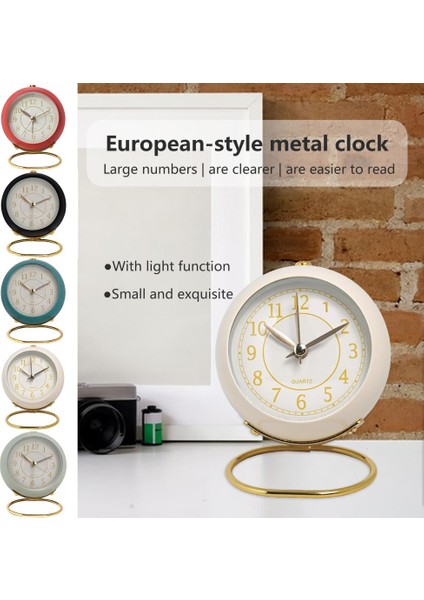 Açık Yeşil Pil ile Çalışan Masa Saati Tik Tak Etmeyen Analog Çalar Saat LED Işıklı Retro Arka Aydınlatmalı Pil ile Çalışan Çocuklar Için Yatak Odası Için (Yurt Dışından) modelleri